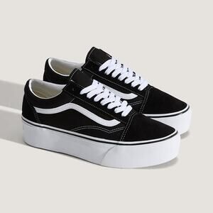 Vans Old Skool Stackform Black Suede Platform Sneaker Shoes